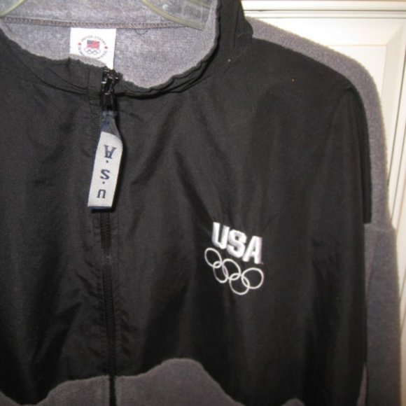 USA Olympic Committee Full Zip London Games Gray Fleece Jacket Men's X-Large - Picture 2 of 5